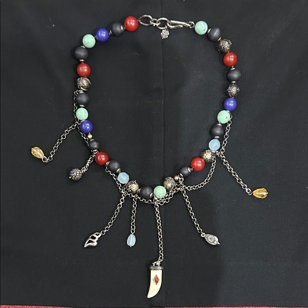 Vintage Lucky brand Stones-Charm Necklace
